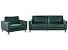 Conjunto de sala de estar 4 plazas SAVALEN Terciopelo Verde oscuro