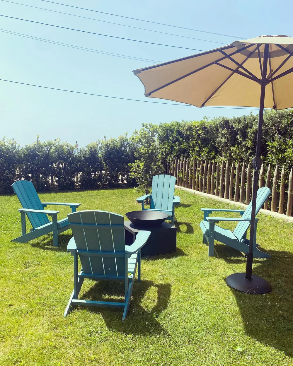 Garden Chair ADIRONDACK with Footstool Turquoise_983052