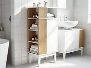 Armario de baño NUBES 52 cm Marrón claro/Blanco_1182759