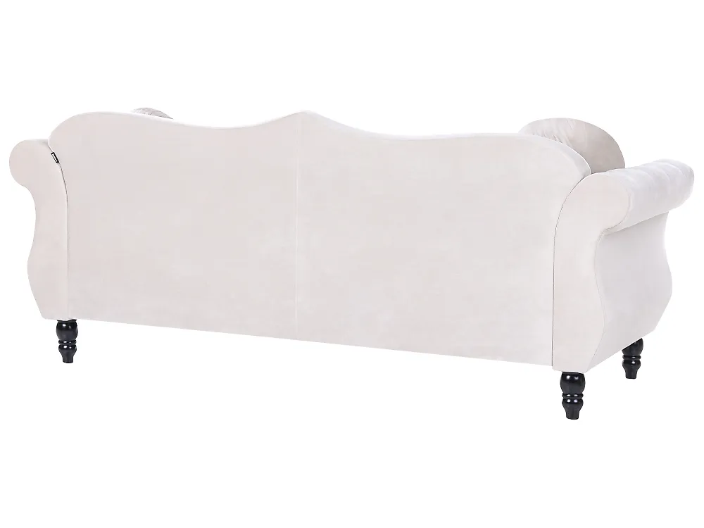 Sofa dla 3 osób SKIEN Welur Jasnobeżowy_1170454