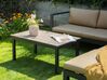 5 Seater Aluminium Garden Corner Sofa Set Black and Sand Beige MESSINA_932142