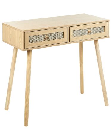 Consola de madera clara 88 x 40 cm ODELL 