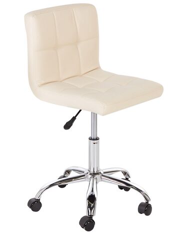 Silla de oficina de piel sintética beige MARION