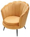 Fauteuil fleur en velours jaune LOVIKKA_767321