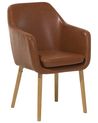 Dining Chair YORKVILLE Faux Leather Golden Brown