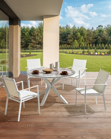 Set of 4 Garden Chairs White BUSSETO