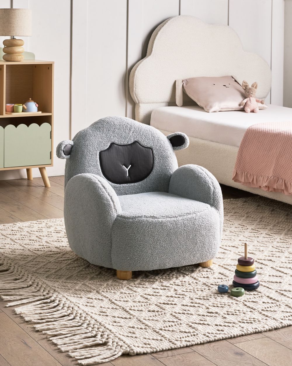 Fauteuil pour enfants Mouton ULA Bouclé Gris