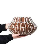 Wazon dekoracyjny KLUET 22 cm Ceramika Brązowy_849889