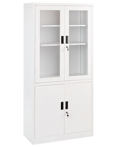 Armoire à vitrine en métal blanc MALACHITE