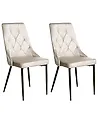 Set van 2 eetkamerstoelen AVENIR Fluweel Beige