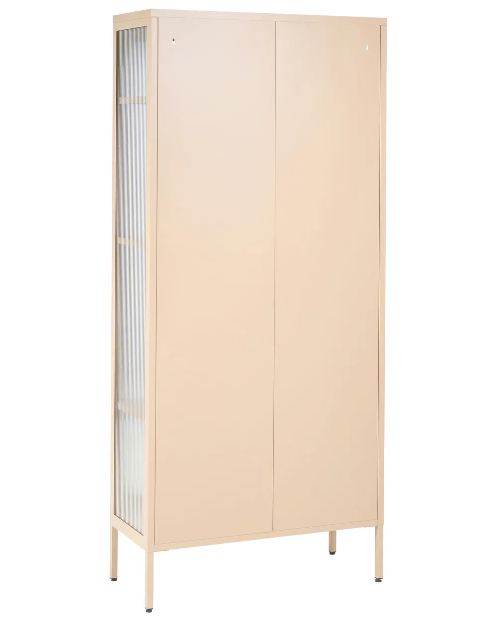 Witryna ze szklaną gablotą FOXTON 80 cm Metal Beżowy_1108610