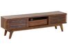 TV-Möbel dunkler Holzfarbton mit Schublade 149 x 35 x 44 cm DETROIT_455716
