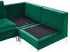 Left Hand 5 Seater Modular Velvet Corner Sofa Green EVJA_789640