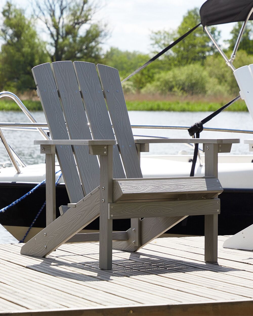 Dark grey plastic garden chairs online