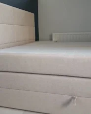 Lit boxspring avec rangement ARISTOCRAT Tissu Beige clair 180 x 200 cm_997385