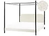 Cama con dosel Bouclé DANNEMOIS 180 x 200 cm Blanco crema