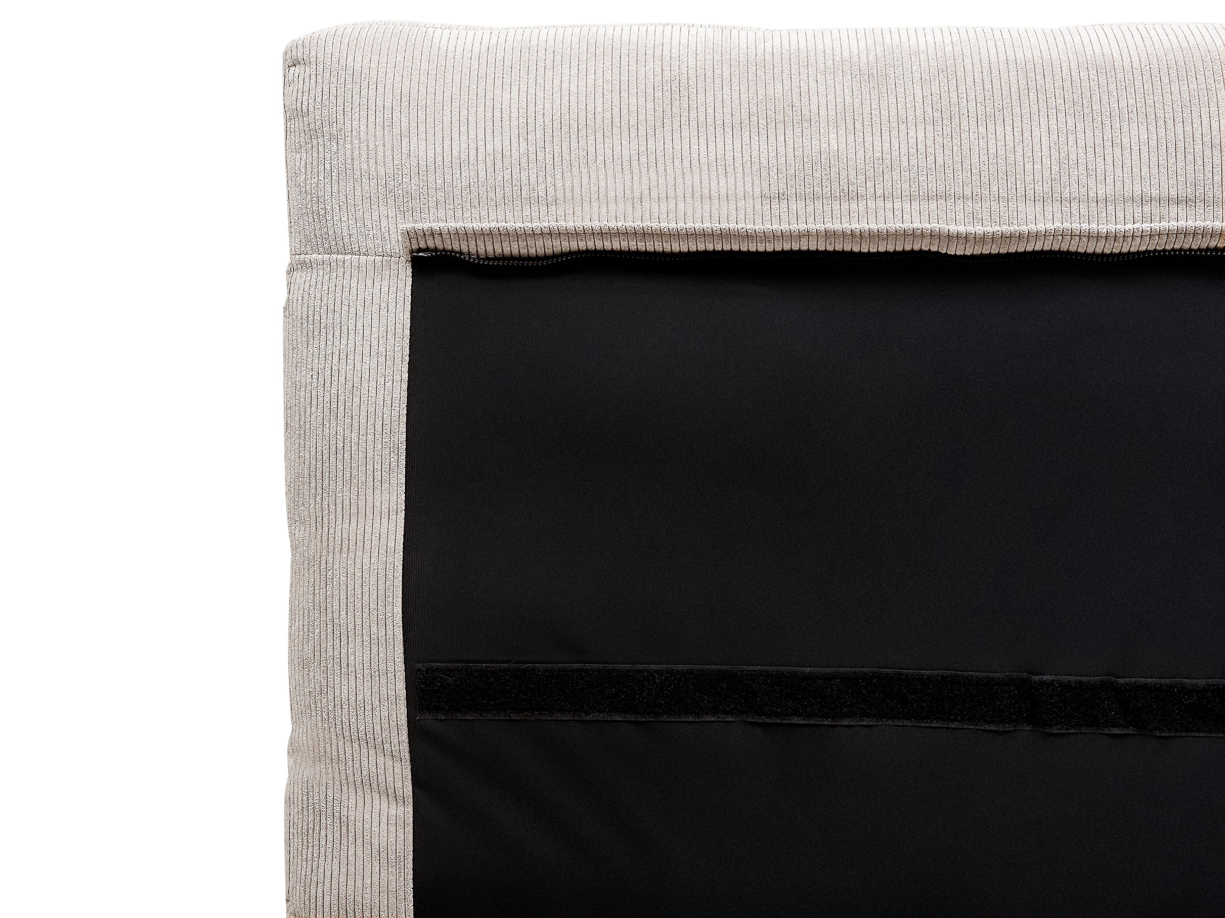 Bett mit Lattenrost Cord MELLE 140 x 200 cm Hellbeige_882190