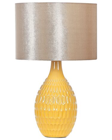 Lampada da tavolo ceramica giallo e oro 52 cm HADDAS