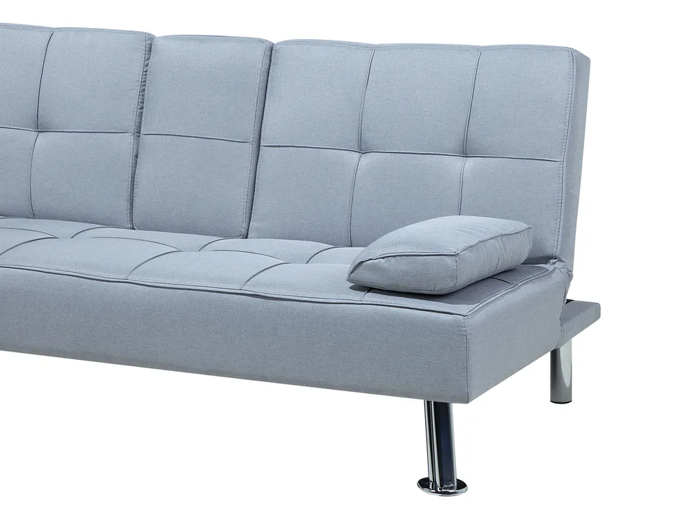 Sofa Bed 3 Seater ROXEN Fabric Light Grey_702008