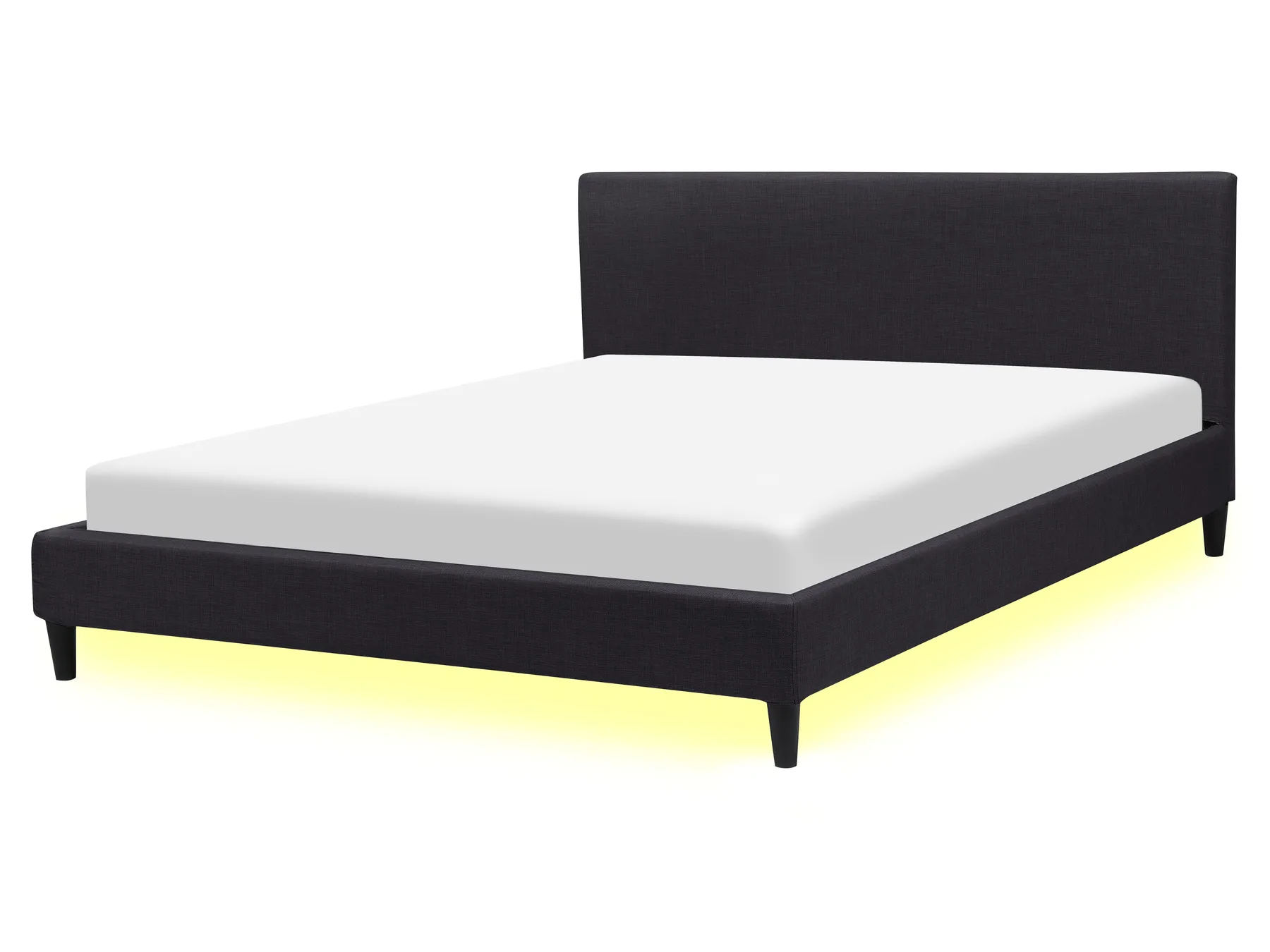 Łóżko LED FITOU 160 x 200 cm Czarny_796165
