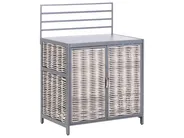 4 Piece Outdoor Kitchen Set with Sink MIRADOR Grey PE Rattan_987420