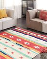 Alfombra kilim de algodón rojo/beige/gris 200 x 300 cm MARGARA_869761