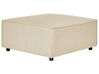 Right Hand 3 Seater Modular Linen Corner Sofa with Ottoman Beige APRICA_856928