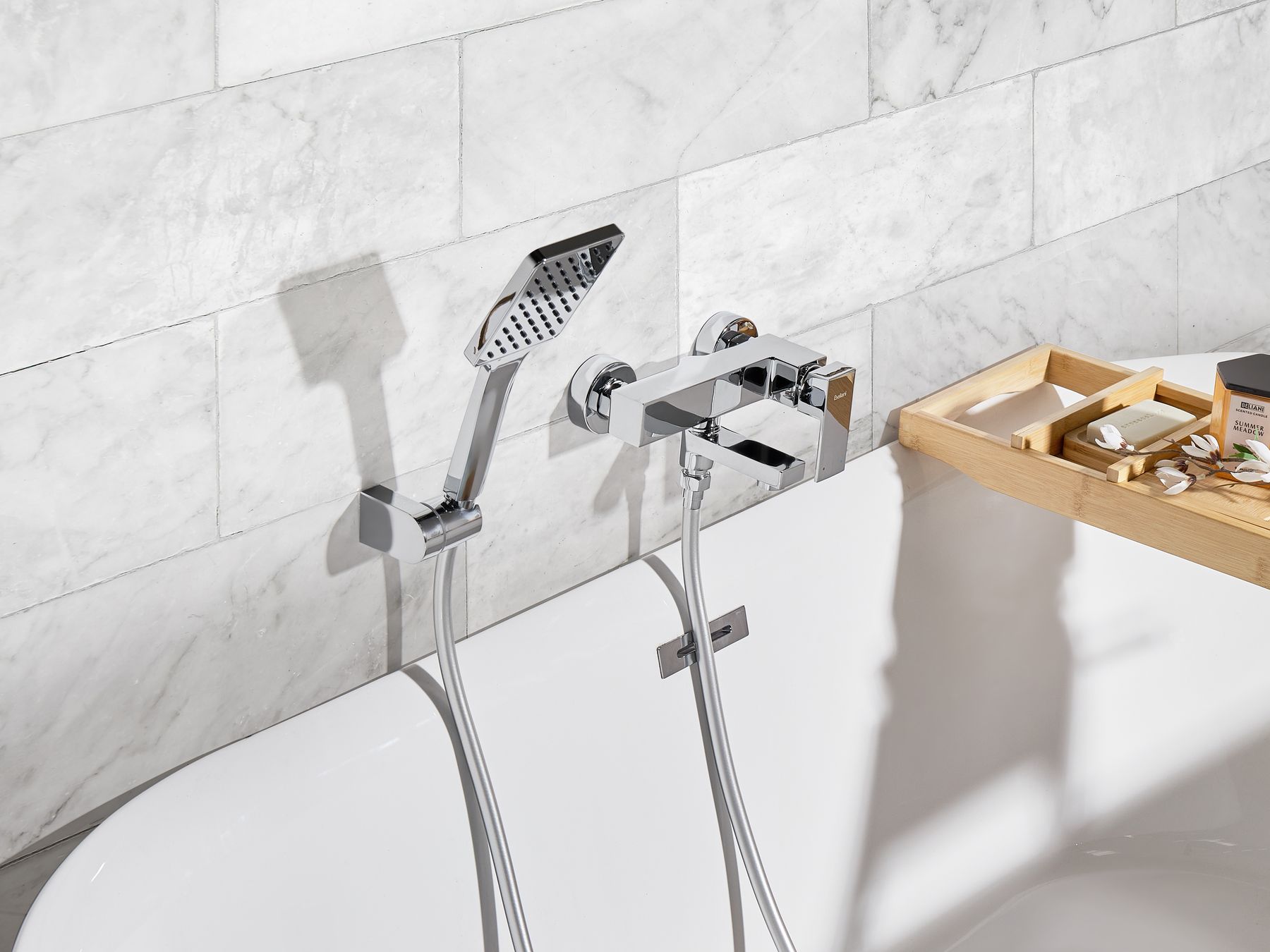 Bateria wannowo-prysznicowa srebrna BALNEARIO_1000784