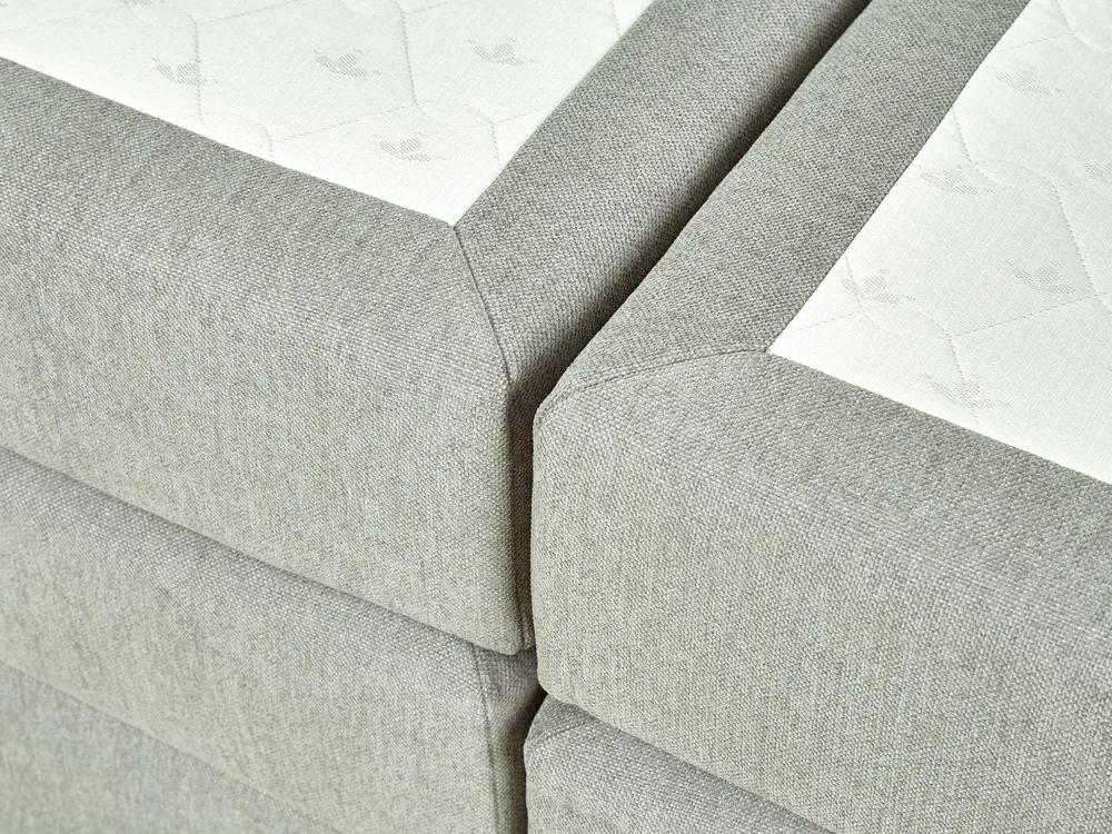 Divan Bed with Storage DYNASTY Fabric Light Grey 160 x 200 cm (EU King Size)_873537