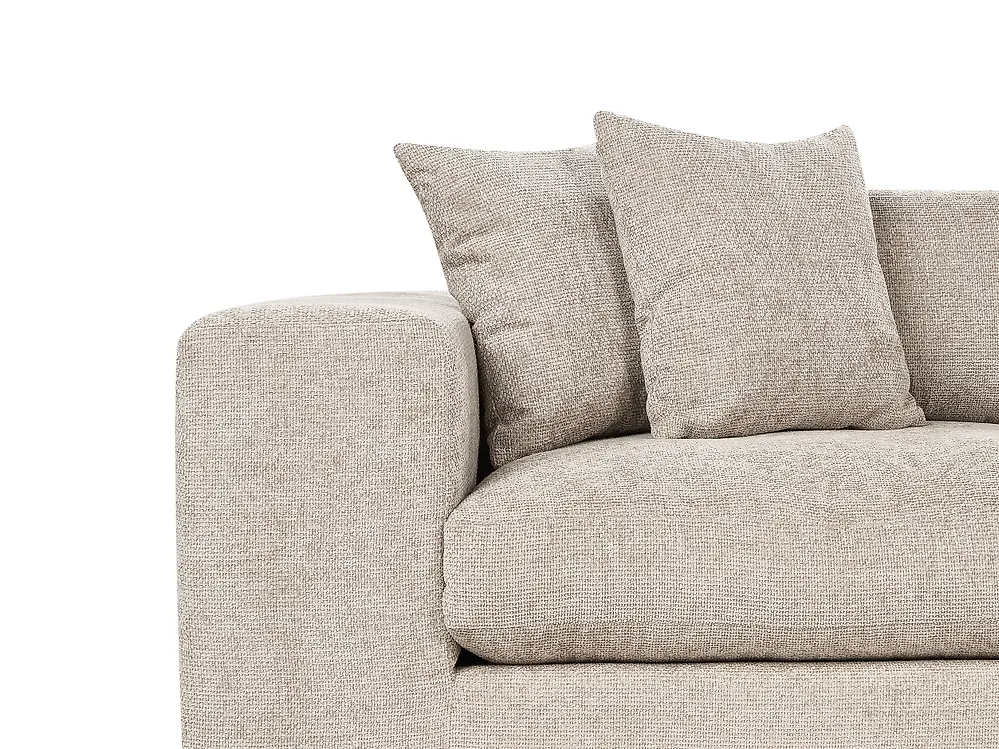 Beliani 3-Sitzer Sofa 'Otra II' In Hellgrau – Klassisches Polstersofa Mit Eichenholz-Füßen & Abnehmbaren Kissen