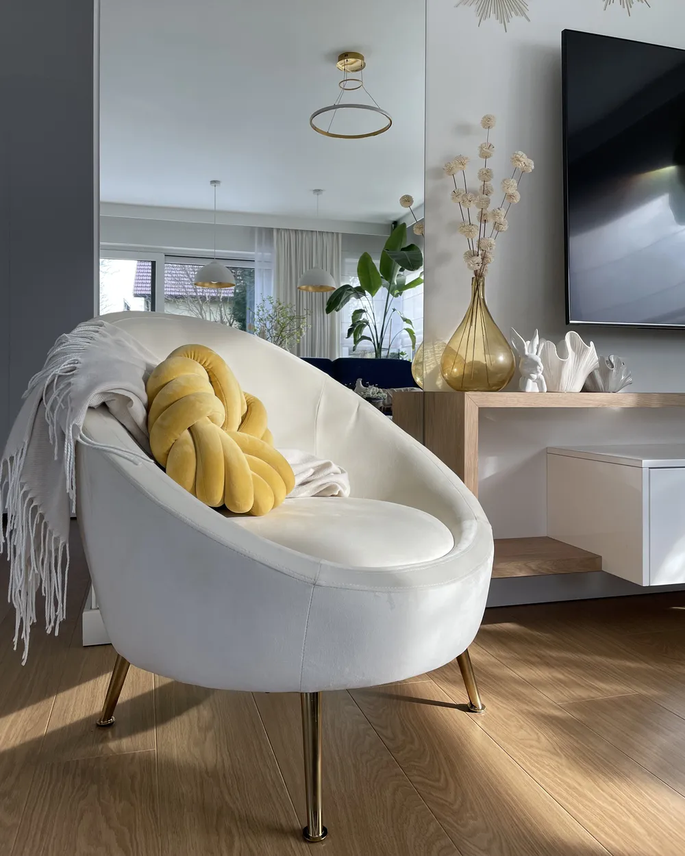 Poltrona LANGA Velluto Bianco sporco_920993