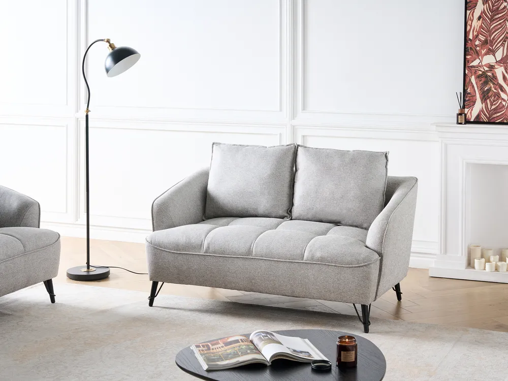 Sofa dla 2 osób HOBRO Jasnoszary