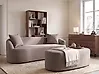 Sofa AMAL mit Ottomane Stoff Taupe