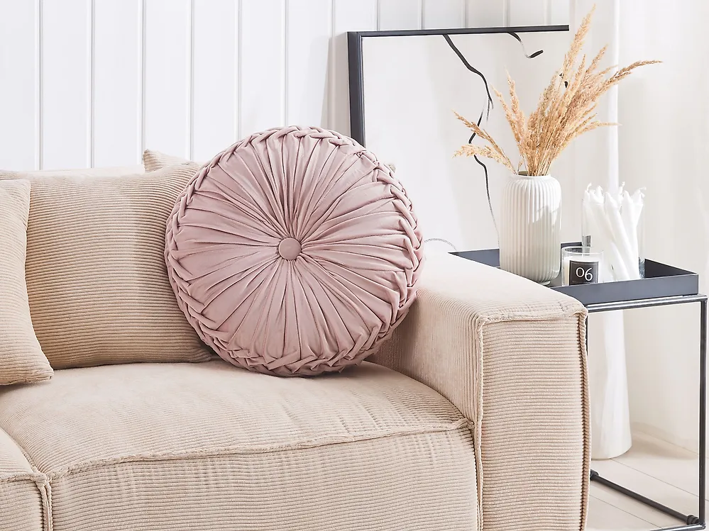 Throw Cushion UDALA 40 x 40 cm Pink Solid_1183081