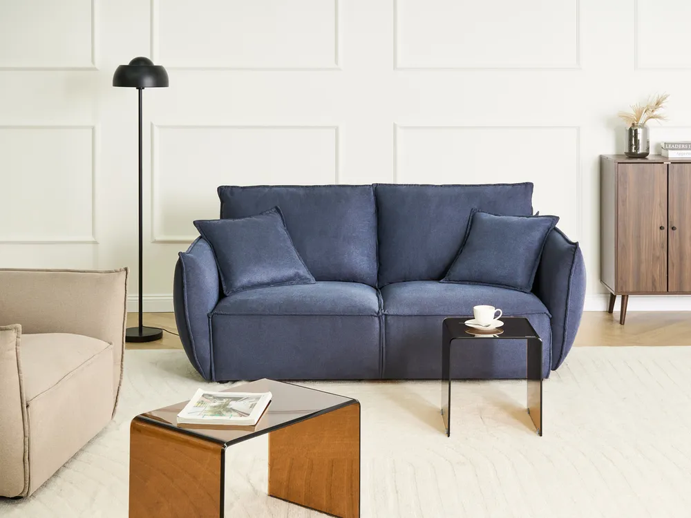 Sofa dla 3 osób KUNES Ciemnoniebieski