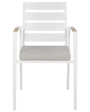 Set of 4 Garden Chairs with Cushions TAVIANO Metal Grey_922728