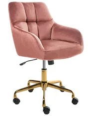 Desk Chair PALMDALE Velvet Pink_1010274
