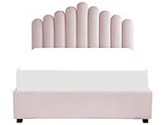 Ottoman Bed VINCENNES Velvet Pastel Pink 140 x 200 cm (EU Double)_837323