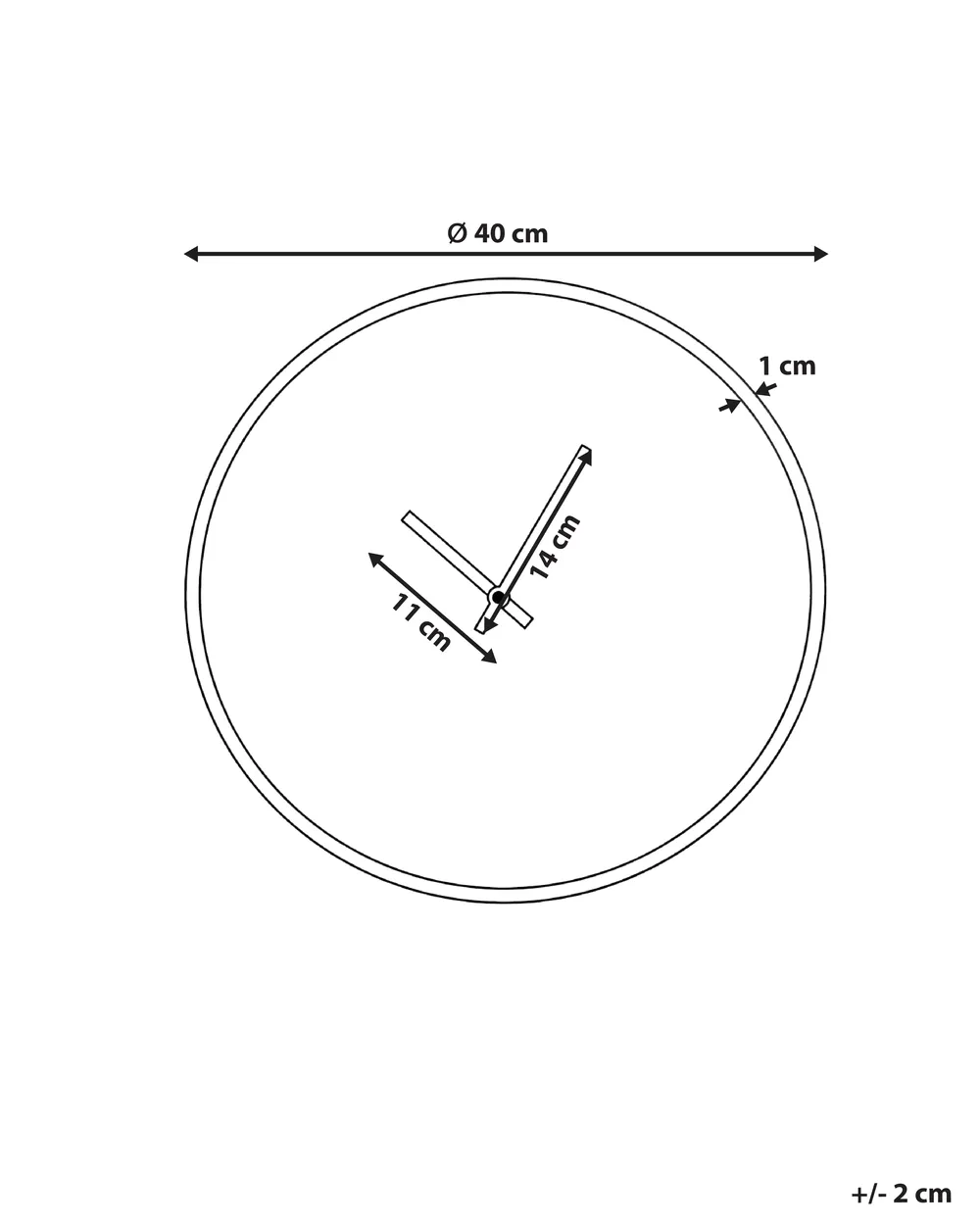 Wall Clock LUCENS 40 cm Black_1037122