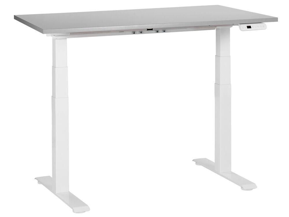 Bureau réglable en hauteur électriquement DESTINES 120 cm x 72 cm Gris/blanc
