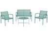 Garden Lounge Set with Table 4 Seater LEDRO Metal Green