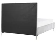 Ottoman Bed SEZANNE Velvet Light Grey 160 x 200 cm (EU King Size)_795506