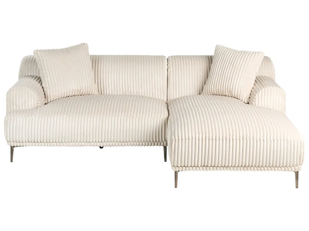 Corner Sofa STENUM Corduroy Off-White Left Hand_972497