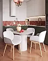 Conjunto de 2 sillas de comedor ALICE Tela Gris claro