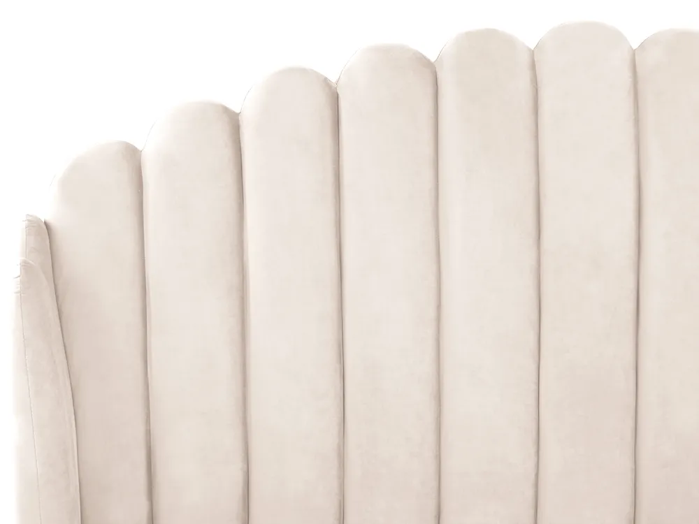 Bed Velvet AMBILLOU 160 x 200 cm (EU King Size) Light Beige_857635