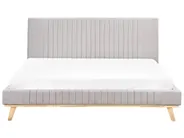 Bed Chenille TALENCE 180 x 200 cm (EU Super King) Light Grey_980986