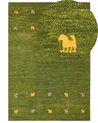 Vlnený koberec gabbeh 160 x 230 cm zelený YULAFI_855758