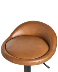 Set of 2 Bar Stools MEEDER Swivel Faux Leather Brown_1011356
