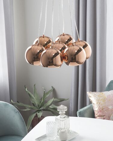 7 Light Cluster Pendant Lamp Copper OLZA