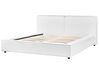 Lit double 160 x 200 cm en bouclé blanc LINARDS_930532